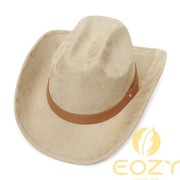 4565 Women\'s Suede Cowboy Hat For Men Classic Wide Brim Western Cattleman main image 4